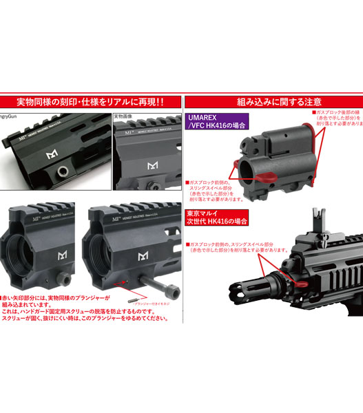 Fellowes / AngryGun マルイHK416用 DEVGRU Midwest Ind.タイプハンド